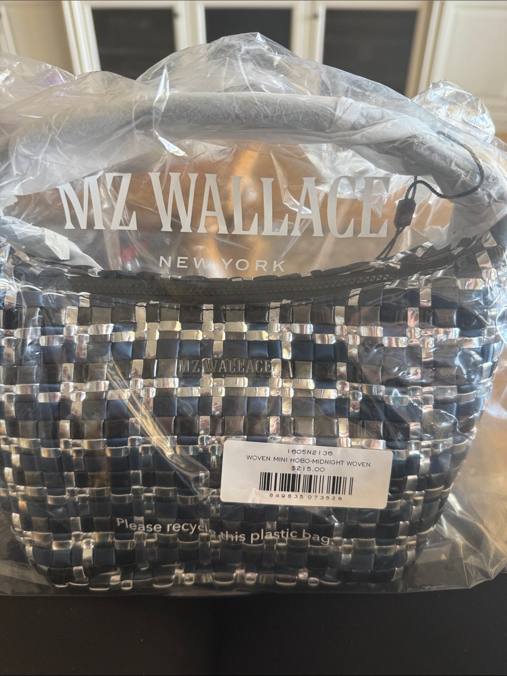 MZ Wallace Black and Silver Woven Tote